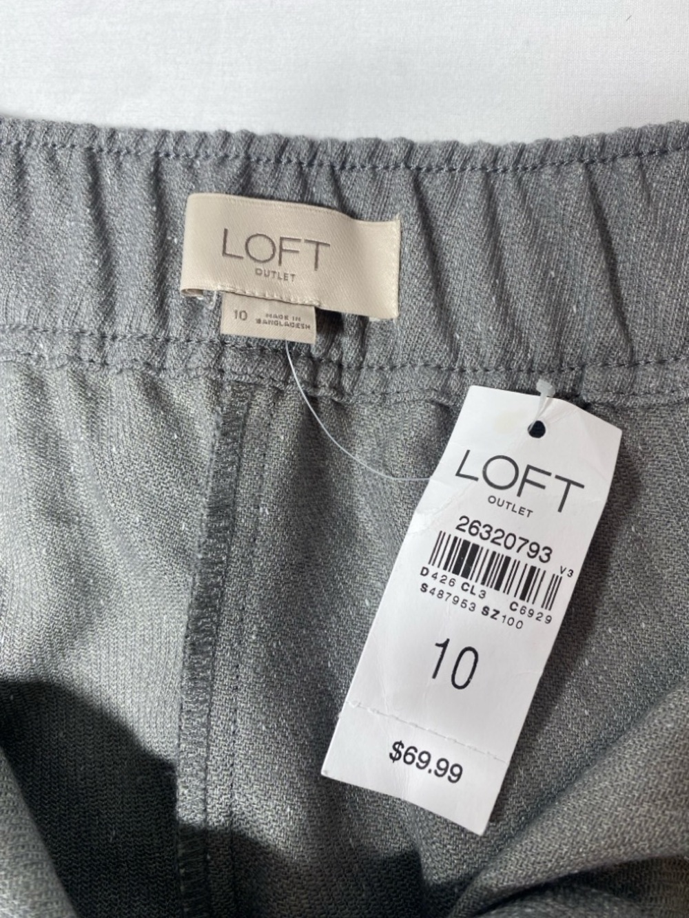 LOFT Gray Tie Waist Ankle Pants 10 NWT High Rise Office Quiet Luxury - Picture 9 of 10
